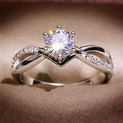 TIHLMK Promise Rings for Her Fashion Jewelry Rings for Women Romantic Wedding Band Jewelry Christmas Gift